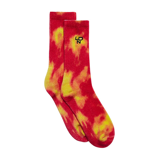 DYED TUBE SOCKS Red Yellow